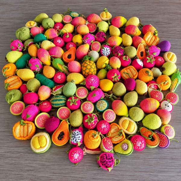 Crochet fruit from the collection