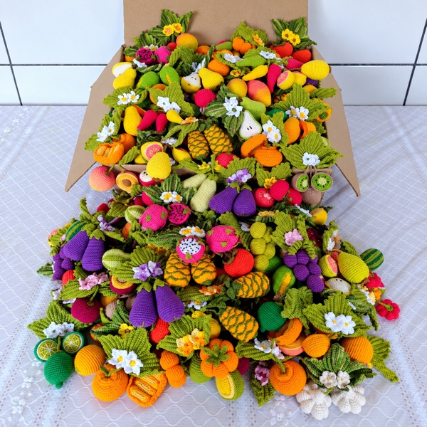 Crochet fruit from the collection