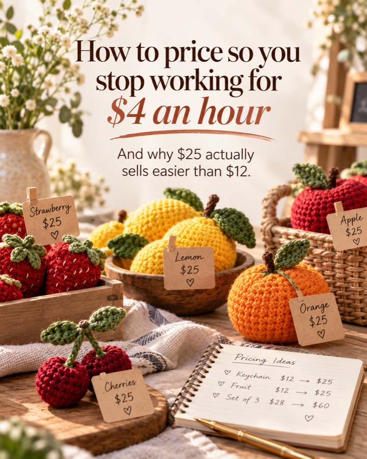 How to price so you stop working for $4 an hour, and why $25 actually sells easier than $12.